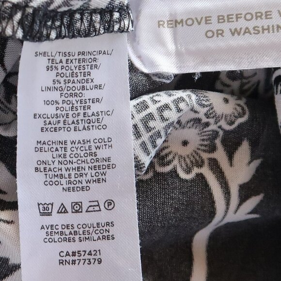 Ann Taylor Black & White Floral Jersey Sleeveless Fit & Flare Midi Dress XXSP - Picture 7 of 8